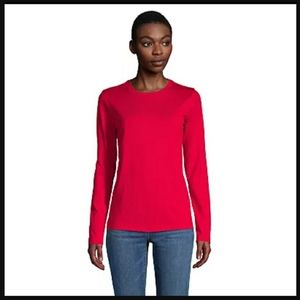 NWT Relaxed-Fit Supima Cotton Crewneck Long Sleeve Tee
